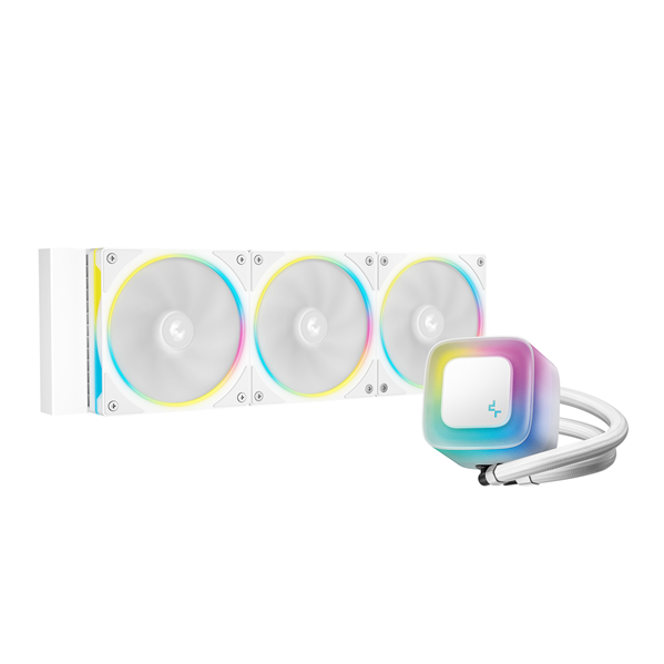 DEEPCOOL LE360 PRO WH LGA1851/1700/1200/115X/AM5/AM4 (6шт/кор,TDP 300W, ARGB Lighting, Anti-Leak edition, PWM, TRIPLE FAN, белый) RET (R-LE360PRO-WHAMMC-G-1)