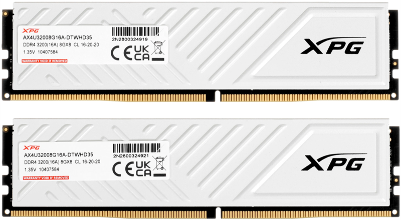 Оперативная память ADATA GAMMIX D35 DDR4 DIMM 16GB 3200MHz 2*8GB 16-20-20 WHITE DUAL TRAY