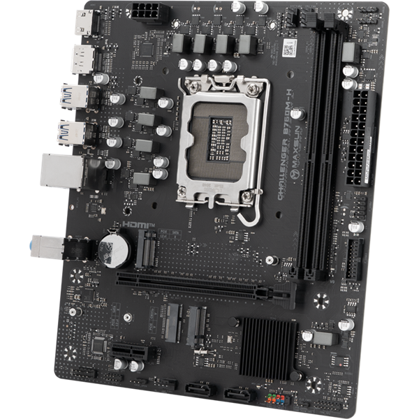 MAXSUN MS-Challenger B760M-H, LGA1700, B760, 2*DDR4, 2*SATA3, 2*M.2, USB 3.2, USB 2.0, 1*PCIEx16, 1*PCIEx1, DP+HDMI, mATX