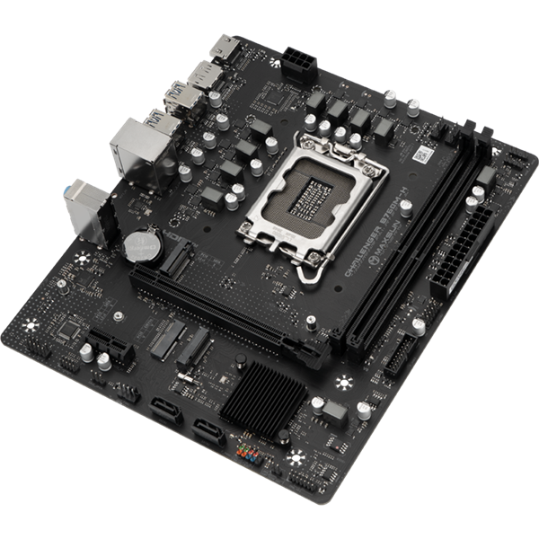 MAXSUN MS-Challenger B760M-H, LGA1700, B760, 2*DDR4, 2*SATA3, 2*M.2, USB 3.2, USB 2.0, 1*PCIEx16, 1*PCIEx1, DP+HDMI, mATX