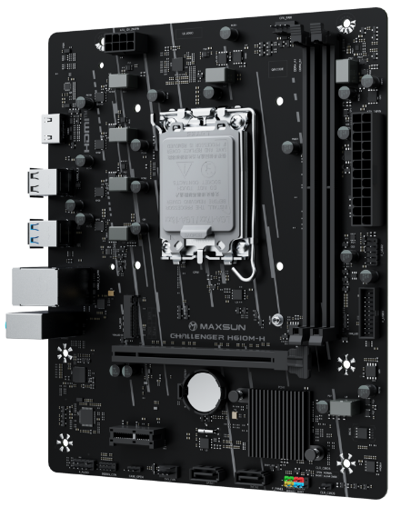 MAXSUN MS-Challenger H610M-H V1, LGA1700, H610, 2*DDR4, 3*SATA3, M.2, 2*USB 3.2, 4*USB 2.0, 1*PCIEx16, 1*PCIEx1, HDMI, mATX