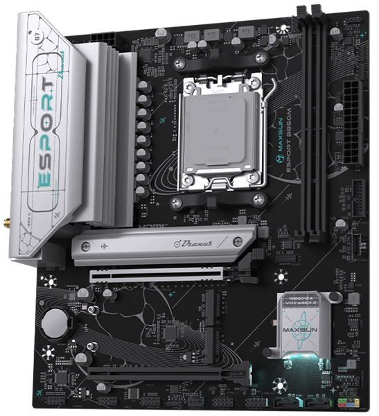 MAXSUN MS-eSport B850M WIFI6E, AM5, B850, 2*DDR5, 2*SATA3, 2*M.2, USB 3.2, USB 2.0, Type-C, 1*PCIEx16, 1*PCIEx1, HDMI, mATX