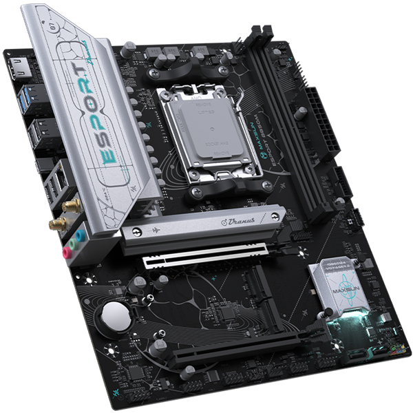 MAXSUN MS-eSport B850M WIFI6E, AM5, B850, 2*DDR5, 2*SATA3, 2*M.2, USB 3.2, USB 2.0, Type-C, 1*PCIEx16, 1*PCIEx1, HDMI, mATX