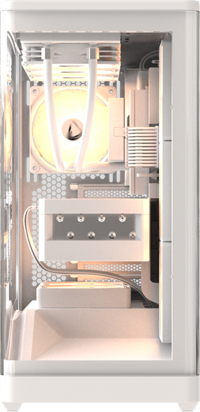 корпус Formula V Line Crystal U9 PA White, ATX, TYPE-C*1, USB3.0*2, Curved Glass, SIDE 3x PERFORMANCE ARGB, REAR 1x PERFORMANCE ARGB (существенное повреждение коробки)