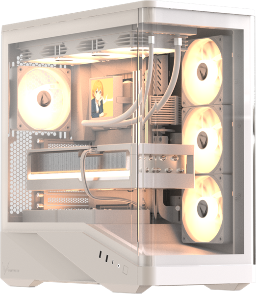 корпус Formula V Line Crystal U9 PA White, ATX, TYPE-C*1, USB3.0*2, Curved Glass, SIDE 3x PERFORMANCE ARGB, REAR 1x PERFORMANCE ARGB (существенное повреждение коробки)