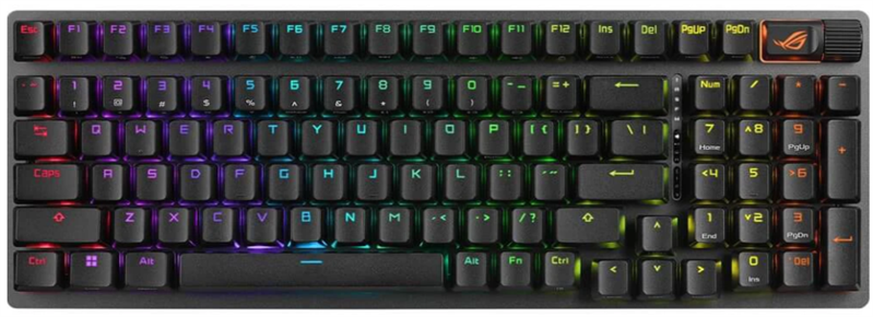 ASUS X901 ROG STRIX SCOPE II 96s, 96%, Wireless, Mechanical, ROG NX Snow, PBT, RGB, Black арт. 90MP037A-BKRA00