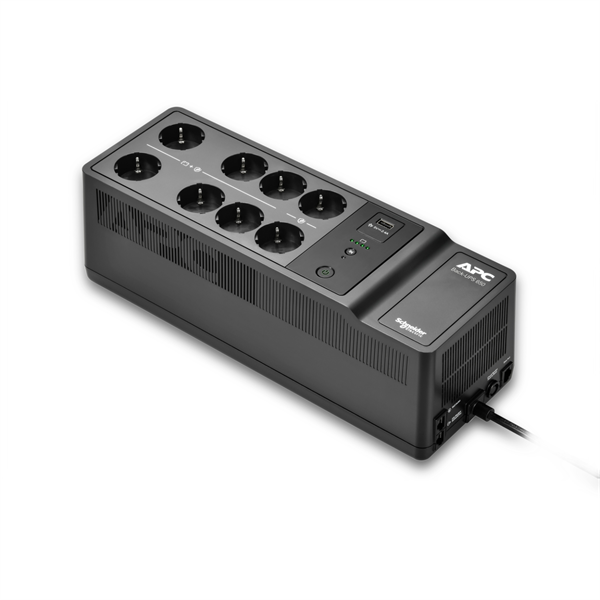 Источник бесперебойного питания APC Back-UPS ES 650VA/400W, 230V, 8 Schuko (2 Surge & 6 batt.), USB, USB charge(type A), Data/DSL protection,(BE650G2-RS analogue), 1 year warranty (незначительное повреждение коробки)