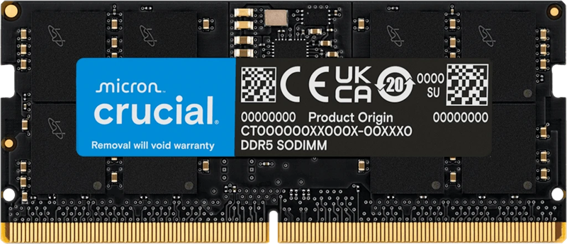 Crucial by Micron 64GB DDR5-5600 SO-DIMM (CT64G56C46S5) CL46 1.1V, 1 Year Warrаnty