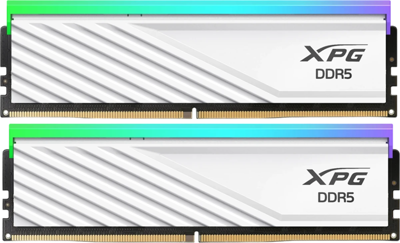 ADATA LANCER RGB DDR5 DIMM 32GB 6000MHz 2*16GB 28-36-36 1.4V WHITE DUAL TRAY арт. AX5U6000C2816G-DTLABRWH