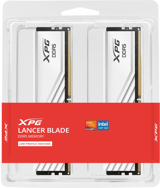 ADATA LANCER DDR5 DIMM 32GB 6000MHz 2*16GB 48-48-48 1.25V WHITE DUAL TRAY арт. AX5U6000C4816G-DTLABWH