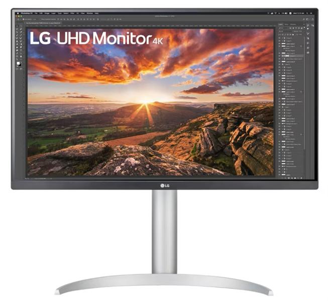 27 LG 27UP850K-W, IPS 3840x2160, 5ms, 400cd, 60Hz, HDMIx2 +DP+ USB-C+SPK 5W , HAS Pivot Swivel, white/silver, Ex арт. 27UP850K-W.ARUZ