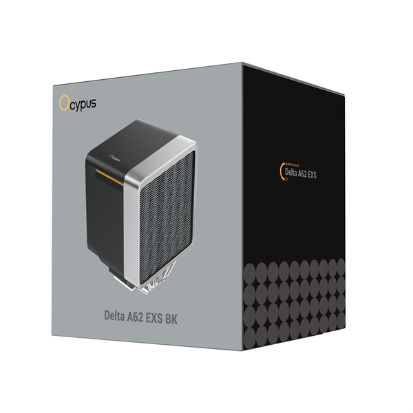 Ocypus Delta A62 EXS BK, 120mm FAN, FULL-COVER SHROUD, 6 HEAT PIPES, 4-PIN PWM, 600-1800 RPM, 31DBA, HYDRO BEARING, LGA115X/1200/1700/1851, AM4/AM5