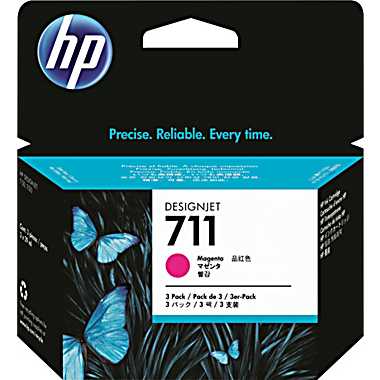 Cartridge HP 711 для DJ T120/T125/T130/T520/T525/T530, тройная упаковка CZ131A, пурпурный (3*29мл) (незначительное повреждение коробки)