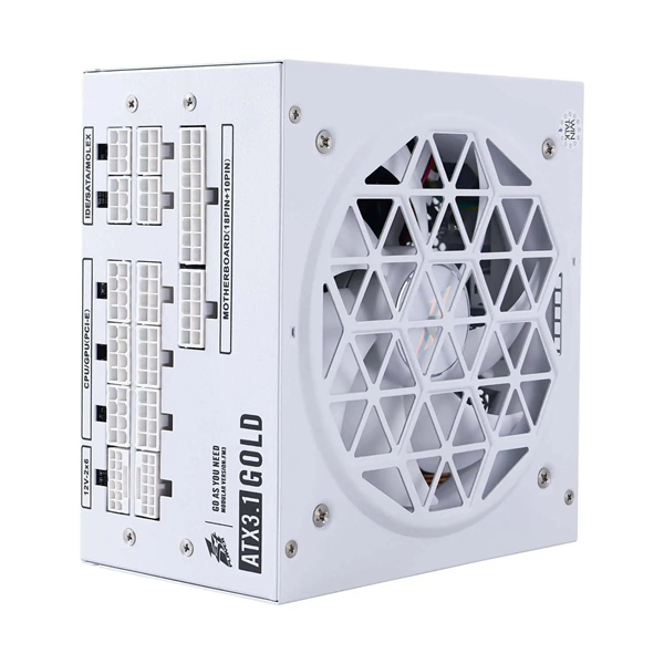 1STPLAYER NGDP GOLD 1000W White / ATX 3.1, APFC, 80 PLUS Gold, LLC+DC-DC, full Japan solid-state caps, 120mm fan, full modular / HA-1000BA4-WH