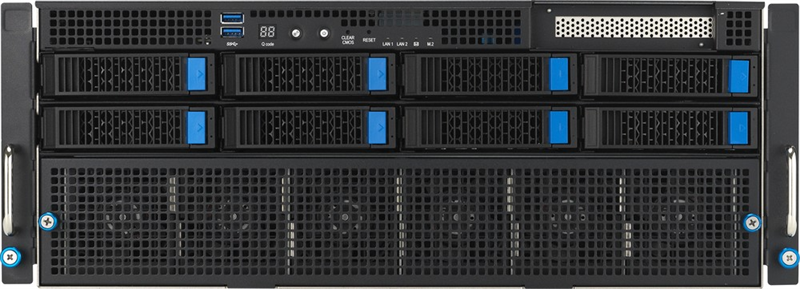 ASUS ESC8000-E11-SKU1 4U, 2x LGA4677, 32x DDR5, 8x SATA/SAS*, 1x M.2 (22110), 1x PCIex8 for HBA/RAID, 8x PCIex16 for dual-slot GPU, 1x PCIex16 for NIC card, 1x PCIex8 (поверхностные следы намокания) арт. 90SF02I1-M003D0-NC3-001