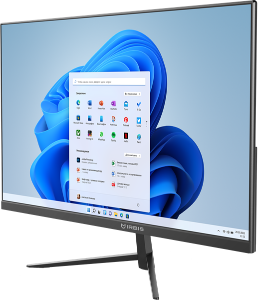IRBIS MB2385 23.8" AIO, CPU intel I5-1135G7, 23.8" LCD (1920x1080IPS), 16GB PCDDR4 2400MHZ+512GB, 1*1 AC wifi, brush dark grey, EU adaptor 19V 3.42A, with Win11 OS (Восстановлен) арт. MB2385-NNC-005