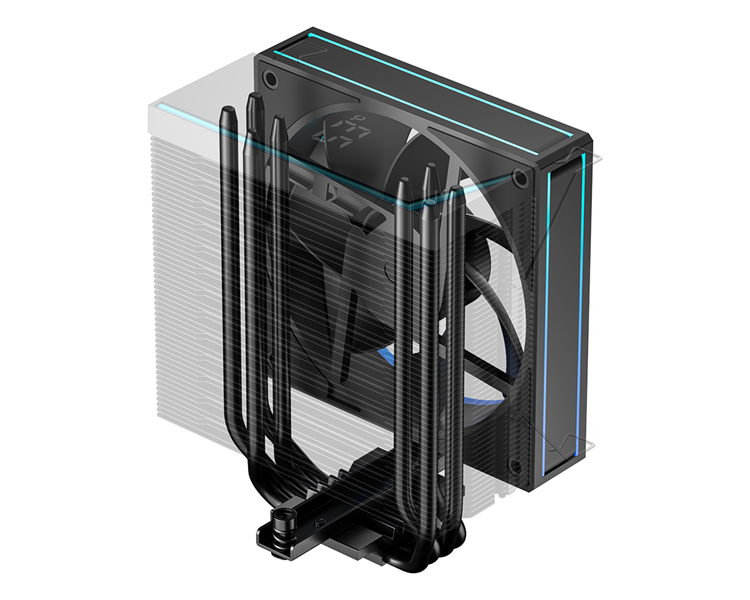 ID-COOLING FROZN A410 TD ARGB LGA1954/1851/1700/1200/115X/AM5/AM4 (10шт/кор, TDP 220W, PWM, 4 тепл.трубки прямого контакта, FAN 120mm, черный) RET