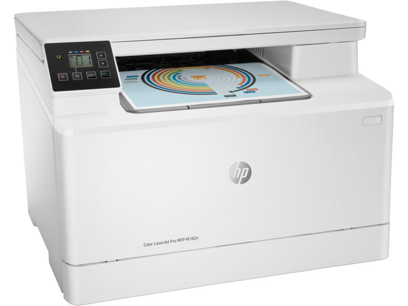 HP Color LaserJet Pro MFP M182n (p/c/s ,A4, 16ppm, 256Mb, USB, Fast Ethernet10/100 Base-TX,1 tray 150, cartridge 800&700 cmy in box, Repl. T6B70A) (7KW54A#B19) (незначительное повреждение коробки) HP Inc. арт. 7KW54A-NC1