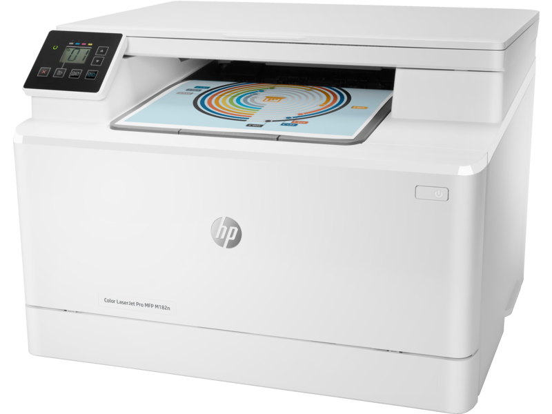 HP Color LaserJet Pro MFP M182n (p/c/s ,A4, 16ppm, 256Mb, USB, Fast Ethernet10/100 Base-TX,1 tray 150, cartridge 800&700 cmy in box, Repl. T6B70A) (7KW54A#B19) (незначительное повреждение коробки) HP Inc. арт. 7KW54A-NC1