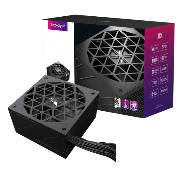 1STPLAYER ACK STANDARD 550W Black / ATX 2.4, APFC, 80 PLUS Standard, Double Forward, Teapo main cap, 140mm fan, non-modular / HA-550AC1