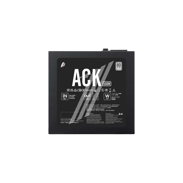 1STPLAYER ACK STANDARD 550W Black / ATX 2.4, APFC, 80 PLUS Standard, Double Forward, Teapo main cap, 140mm fan, non-modular / HA-550AC1