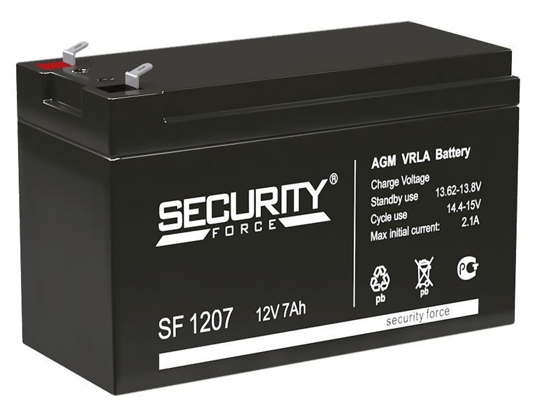 SECURITY FORCE Аккумуляторная батарея для ОПС SF 1207 (12V / 7.0Ah) (4614030010005) (после тестирования) DELTA Battery арт. SF 1207-AFTER_DEMO