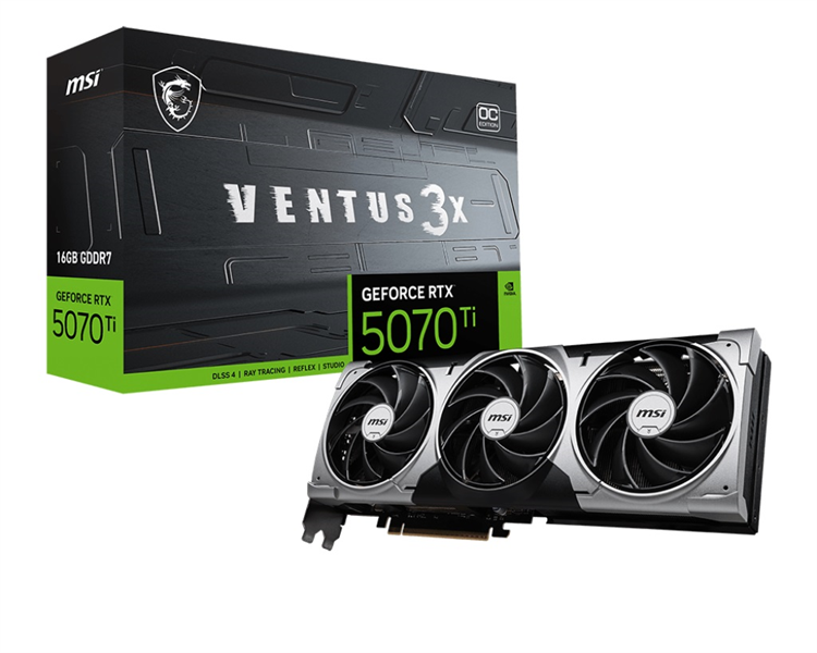 Видеокарта MSI RTX 5070 Ti 16G VENTUS 3X OC арт. RTX 5070 Ti 16G VENTUS 3X OC-NC2