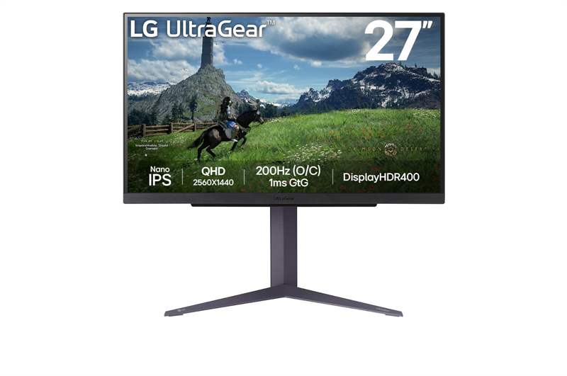 27 LG 27GS85Q-B, IPS, 2560x1440, 1ms, 400cd, 180Hz, HDMIx2+ DP+ USB Hub, HAS Pivot Swivel, black, Ex (незначительное повреждение коробки) арт. 27GS85Q-B.ARUZ-NC1
