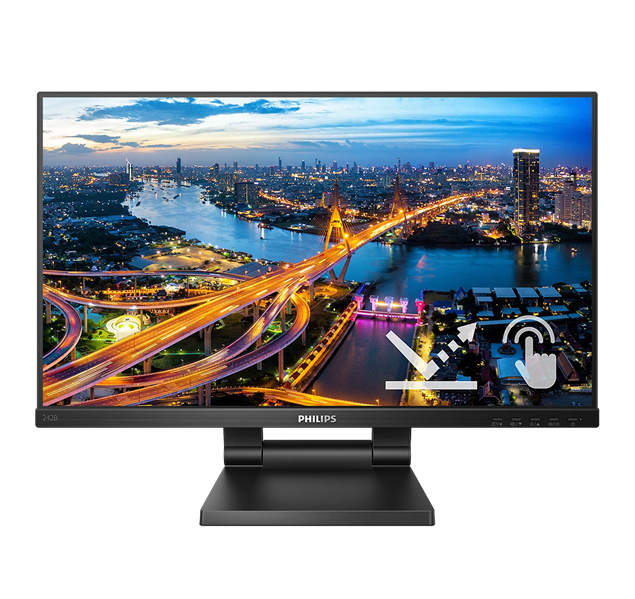 23,8" Philips 242B1TC Touch 1920x1080 WLED 16:9 IPS 250cd, 4ms, 1000:1, 50M:1, 178°/178°, VGA, HDMI, DP, USB Hub: 3*USB3.2, Speakers, 75Hz, Tilt, Height, Internal (незначительное повреждение коробки) арт. 242B1TC/01-NC1