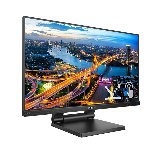 23,8" Philips 242B1TC Touch 1920x1080 WLED 16:9 IPS 250cd, 4ms, 1000:1, 50M:1, 178°/178°, VGA, HDMI, DP, USB Hub: 3*USB3.2, Speakers, 75Hz, Tilt, Height, Internal (незначительное повреждение коробки) арт. 242B1TC/01-NC1