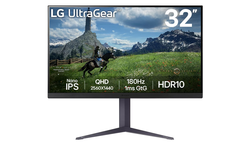 31,5" LG 32GS85Q-B, IPS, 2560x1440, 1ms, 350cd, 180Hz, HDMIx2+DP+USB Hub, HAS Pivot Swivel, black, Ex (незначительное повреждение коробки) арт. 32GS85Q-B-NC1