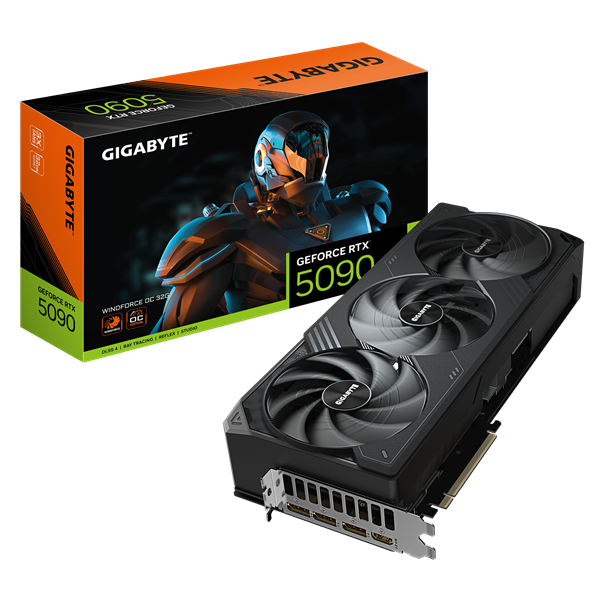 GIGABYTE RTX5090 WINDFORCE OC 32G//RTX5090, HDMI*1, DP*3, 32G,D7 арт. GV-N5090WF3OC-32GD