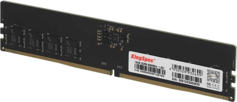 KingSpec DDR5 DIMM 16GB 6000MHz CL46 1x16GB 1.25V 288-pin (После тестирования, работает только на intel) арт. KS6000D5P12516G-NNC-001