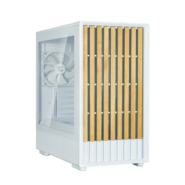 ZALMAN P10 NAMU, MATX, WHITE, WINDOW, FRONT COVER WALNUT, 2x3.5", 3x2.5", 1xUSB TYPE-C, 1xUSB3.0, FRONT 2x120mm, REAR 1x120mm ARGB (незначительное повреждение коробки) арт. P10 NAMU WHITE-NC1