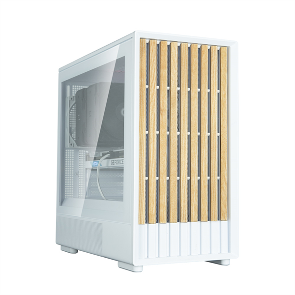 ZALMAN P10 NAMU, MATX, WHITE, WINDOW, FRONT COVER WALNUT, 2x3.5", 3x2.5", 1xUSB TYPE-C, 1xUSB3.0, FRONT 2x120mm, REAR 1x120mm ARGB (незначительное повреждение коробки) арт. P10 NAMU WHITE-NC1