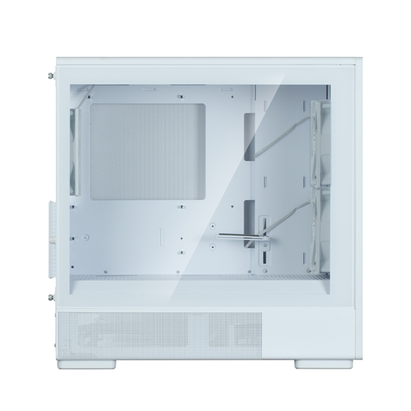 ZALMAN P10 NAMU, MATX, WHITE, WINDOW, FRONT COVER WALNUT, 2x3.5", 3x2.5", 1xUSB TYPE-C, 1xUSB3.0, FRONT 2x120mm, REAR 1x120mm ARGB (незначительное повреждение коробки) арт. P10 NAMU WHITE-NC1