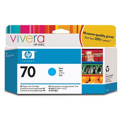Cartridge HP 70 для DJ Z2100/Z3100/Z3200/Z5200, голубой (130мл) HP Inc. арт. C9452A